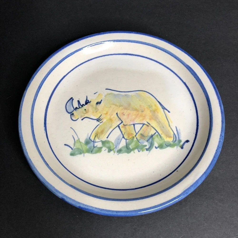 Zimbabwe RHINO Plate Hand Painted 8